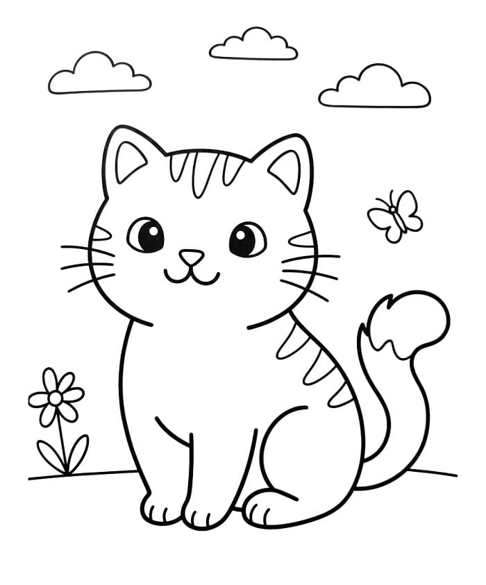 Sehr süße Katze ausmalbilder