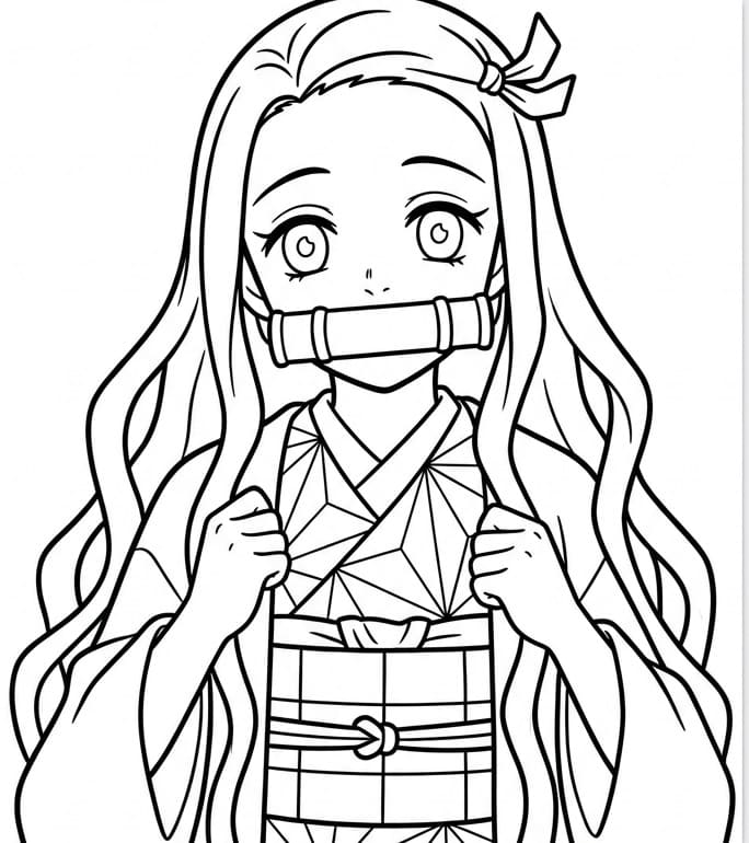 Sehr süße Nezuko ausmalbilder