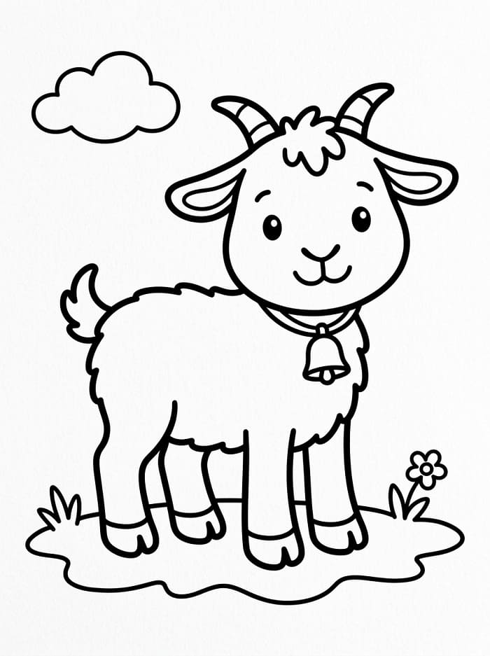 Sehr süße Ziege ausmalbilder