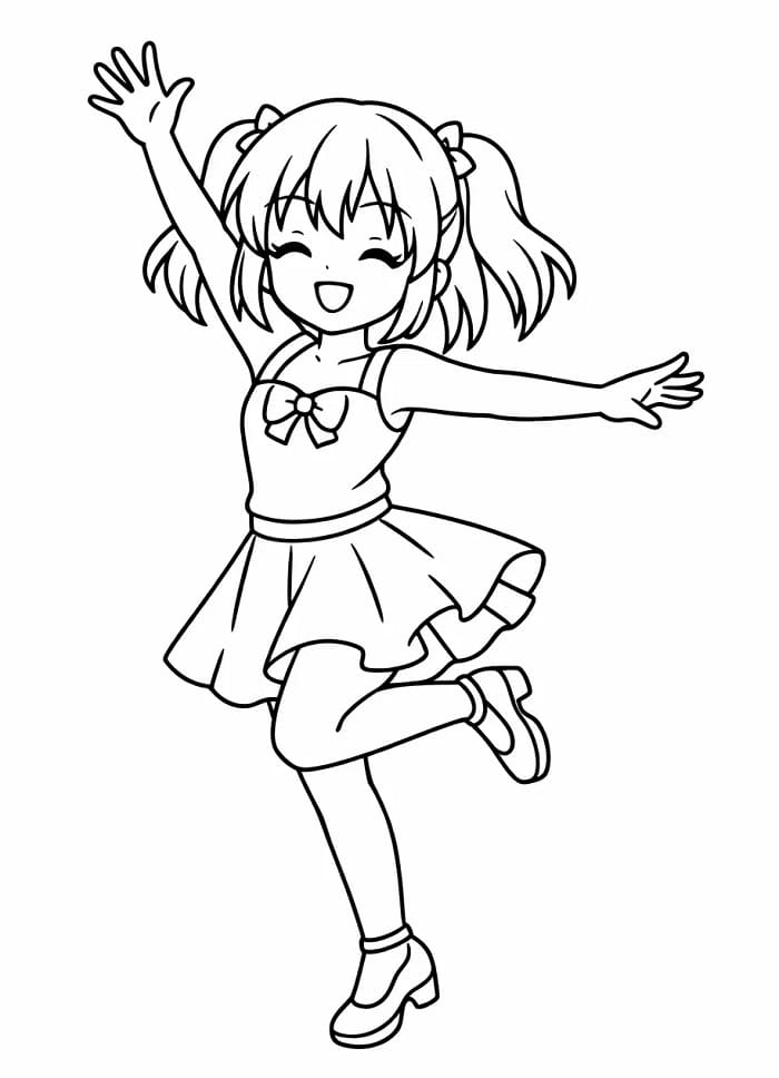 Sehr süßes Anime-Mädchen ausmalbilder