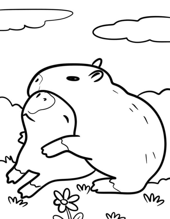 Sehr süßes Capybara ausmalbilder