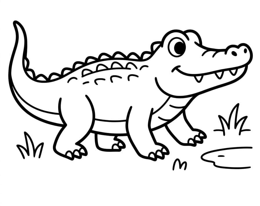 Sehr süßes Krokodil ausmalbilder