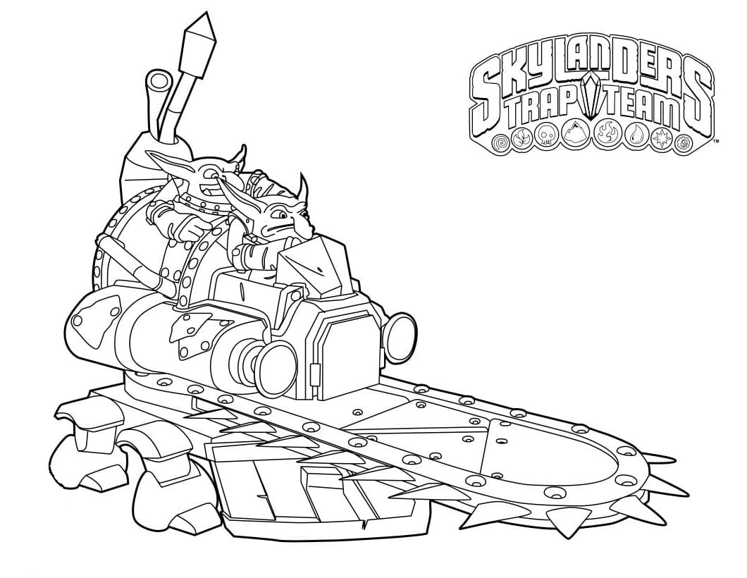 Skylanders Trap Team Shrednaught ausmalbilder