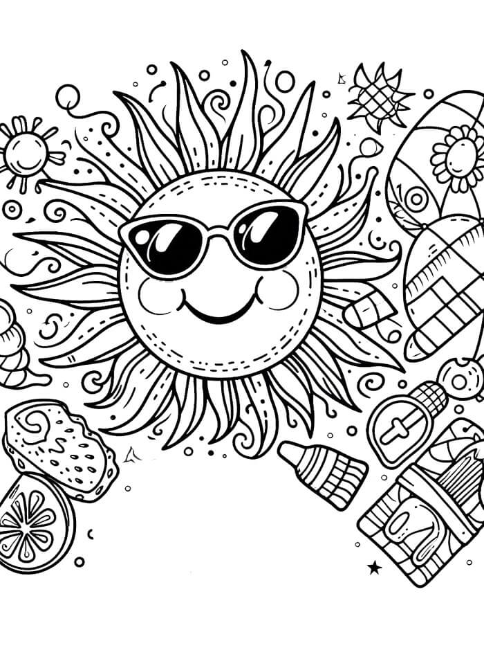 Sommer gratis ausmalbilder