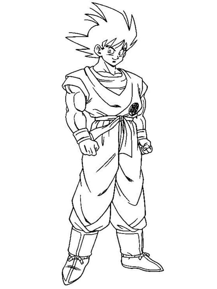 Son Goku druckfertig ausmalbilder