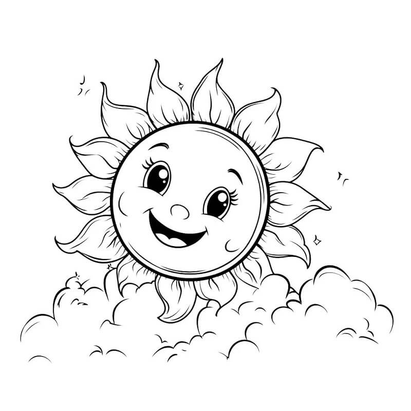 Sonne 2 ausmalbilder