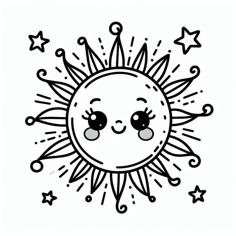 Sonne druckbar für Kinder ausmalbilder