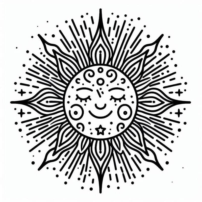 Sonne für 5-jährige Kinder ausmalbilder