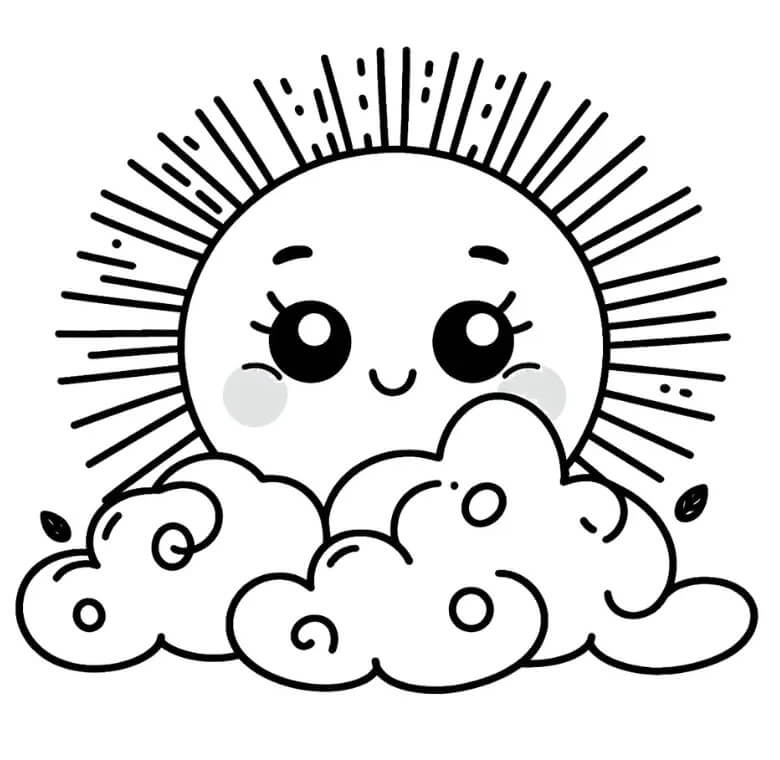 Sonne für 6-jährige Kinder ausmalbilder