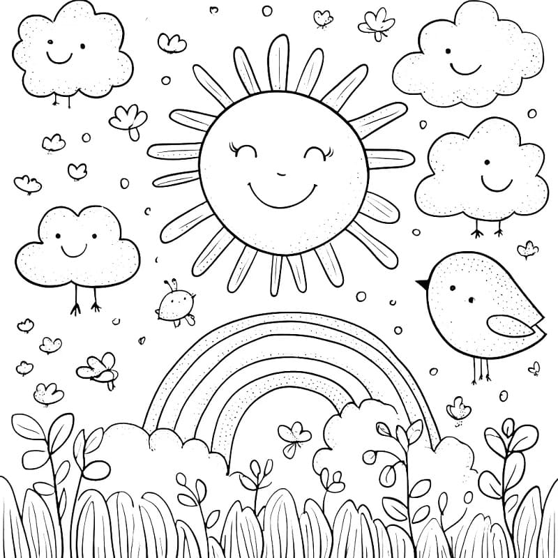 Sonne kostenlos für Kinder ausmalbilder