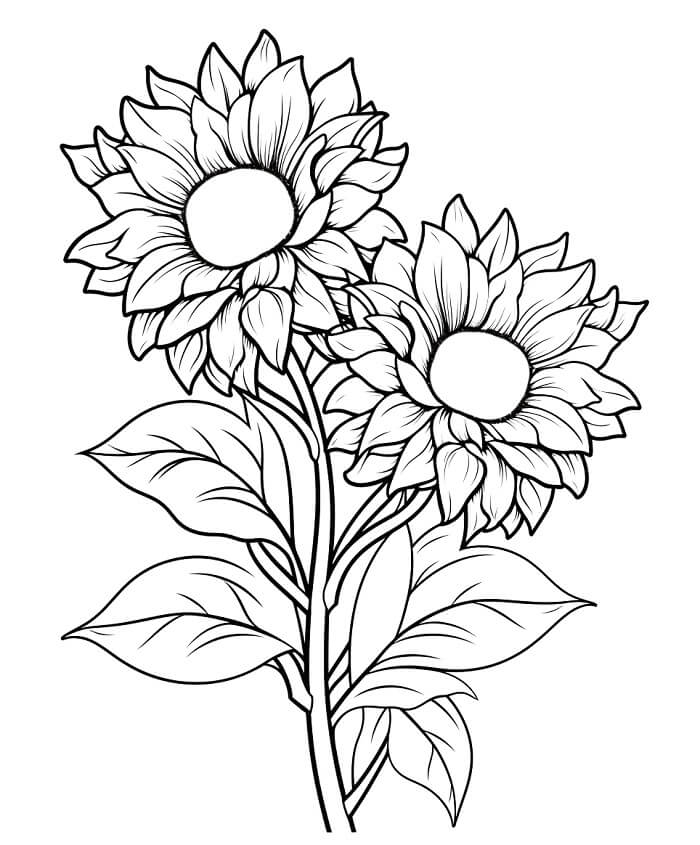 Sonnenblume für 3-jährige Kinder ausmalbilder