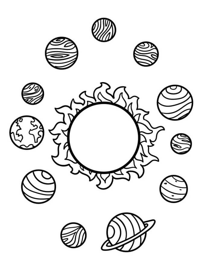 Sonnensystem zum Drucken ausmalbilder