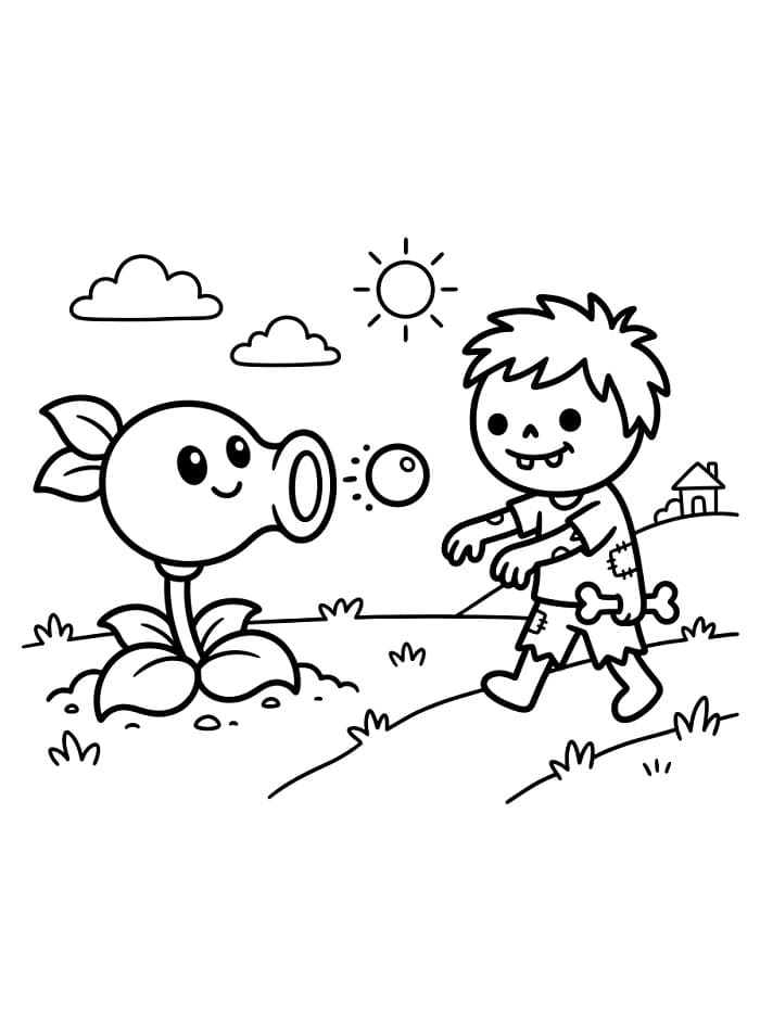 Spiel Pflanzen gegen Zombies ausmalbilder