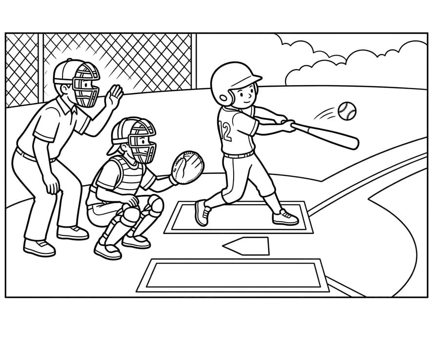 Spiele Baseball ausmalbilder