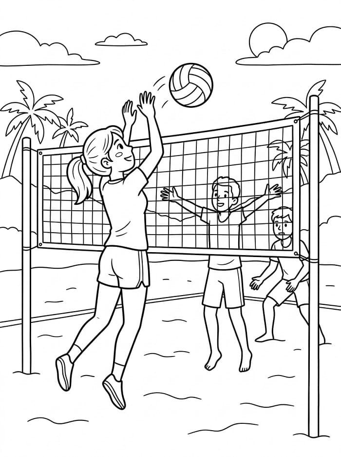 Spiele Volleyball ausmalbilder