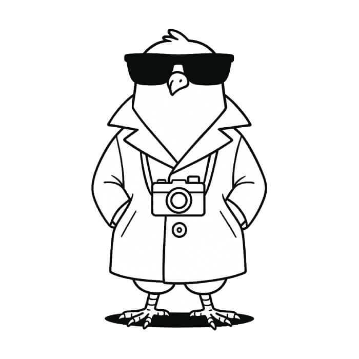 Spijuniro Golubiro Italian Brainrot ausmalbilder