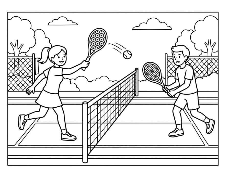 Sport Tennis ausmalbilder