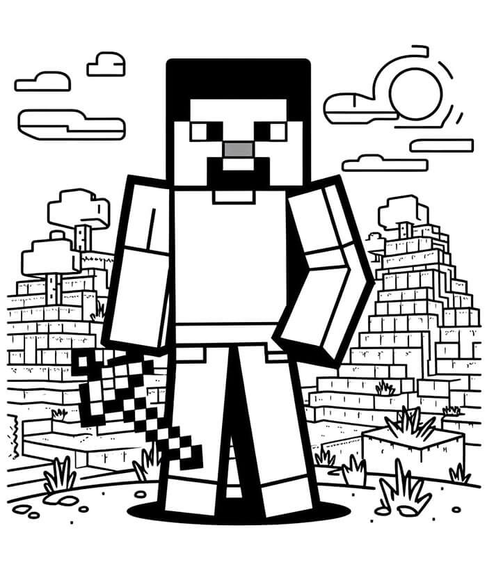 Steve Minecraft ausmalbilder