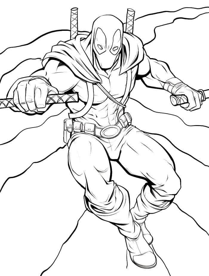 Superheld Deadpool ausmalbilder