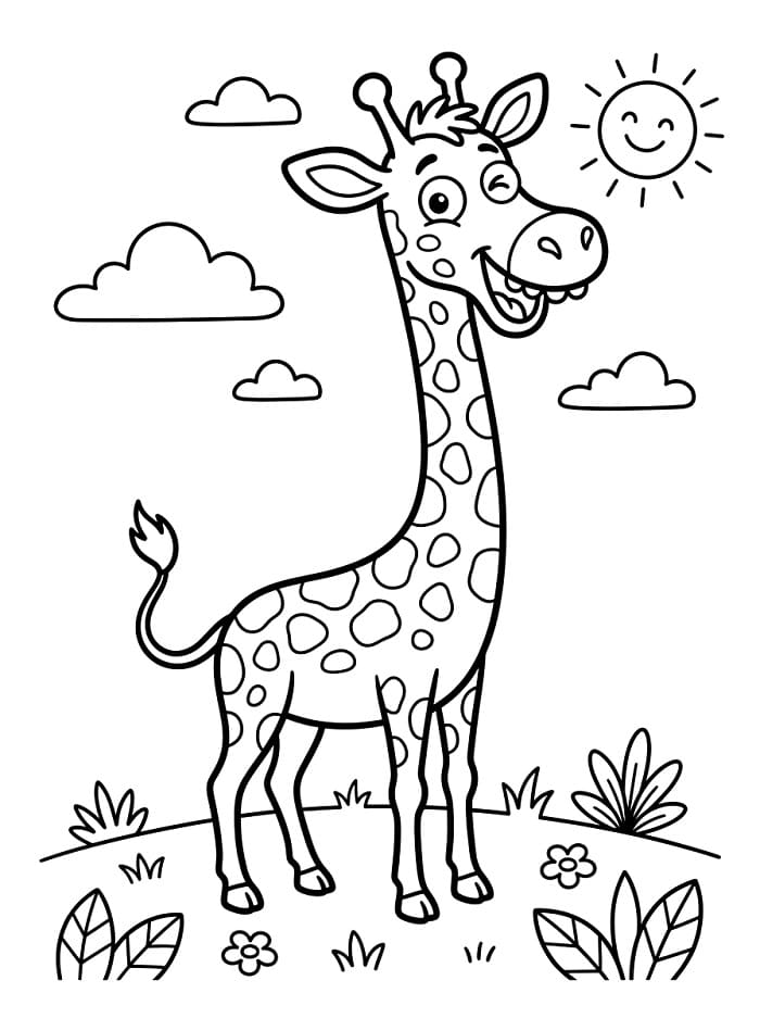 Süße Giraffe ausmalbilder