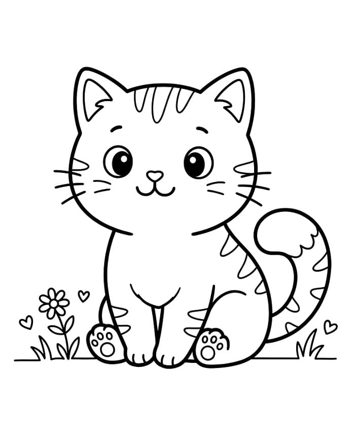 Süße Katze ausmalbilder
