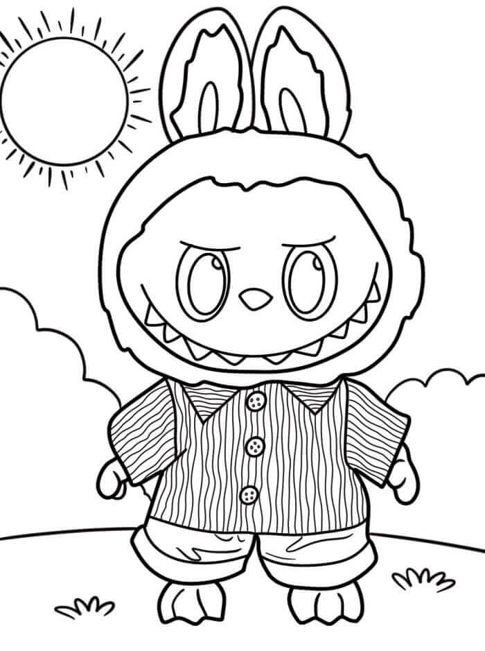 Süße Labubu ausmalbilder