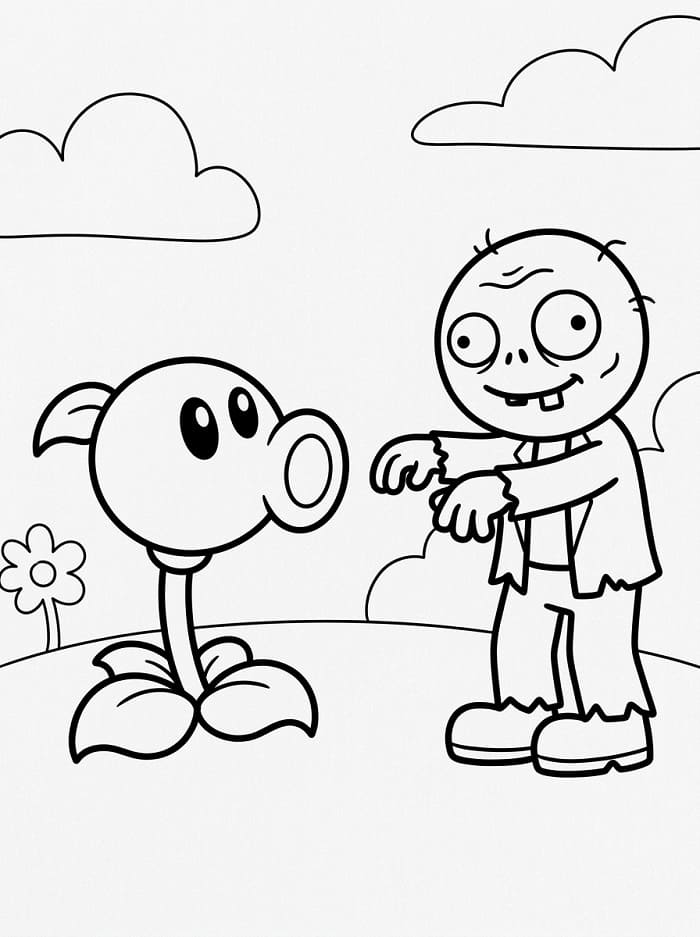 Süße Pflanzen gegen Zombies ausmalbilder