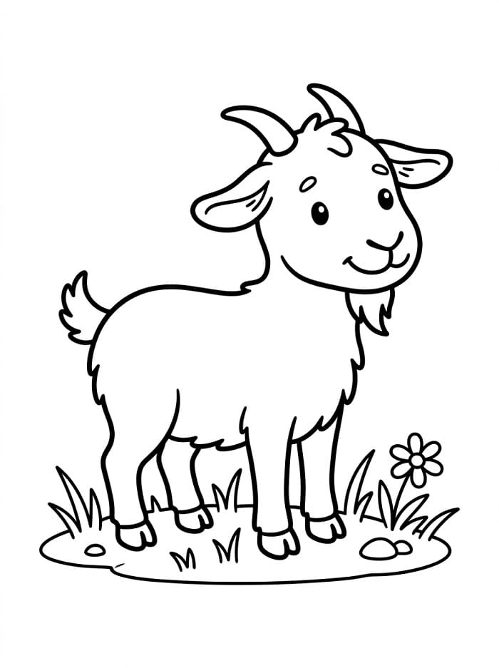 Süße Ziege ausmalbilder