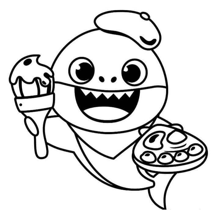 Süßer Baby Shark ausmalbilder