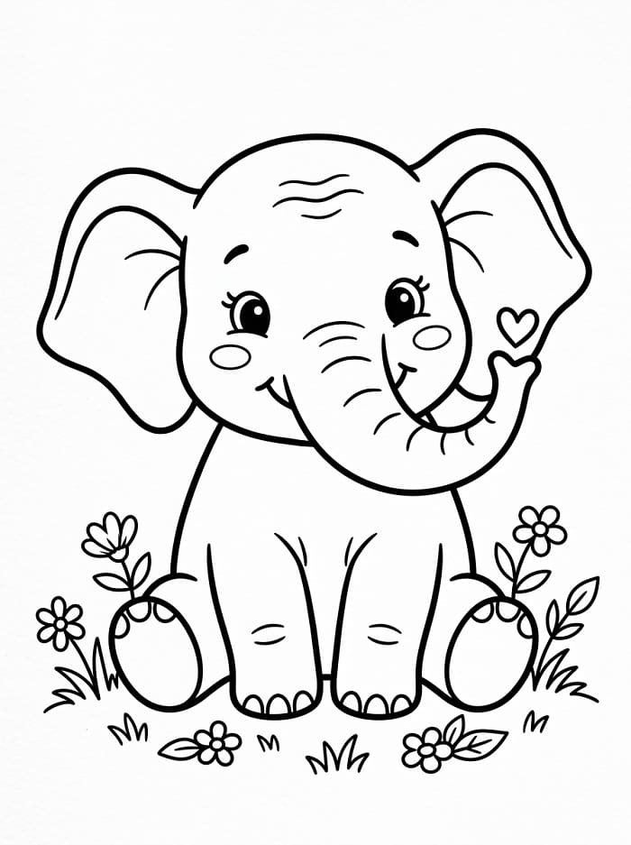 Süßer Elefant ausmalbilder