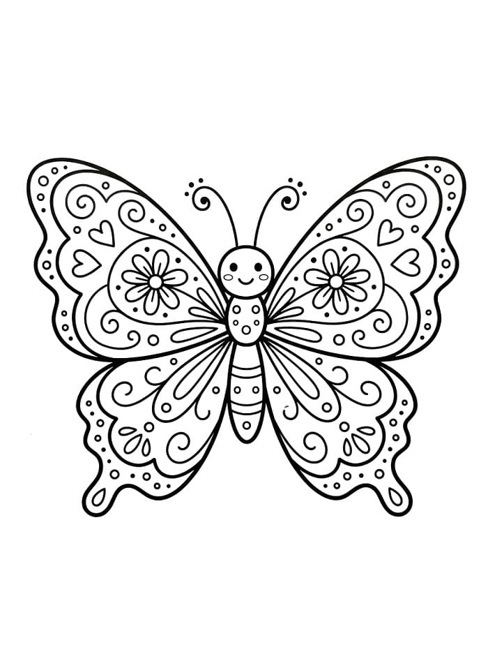 Süßer Schmetterling ausmalbilder