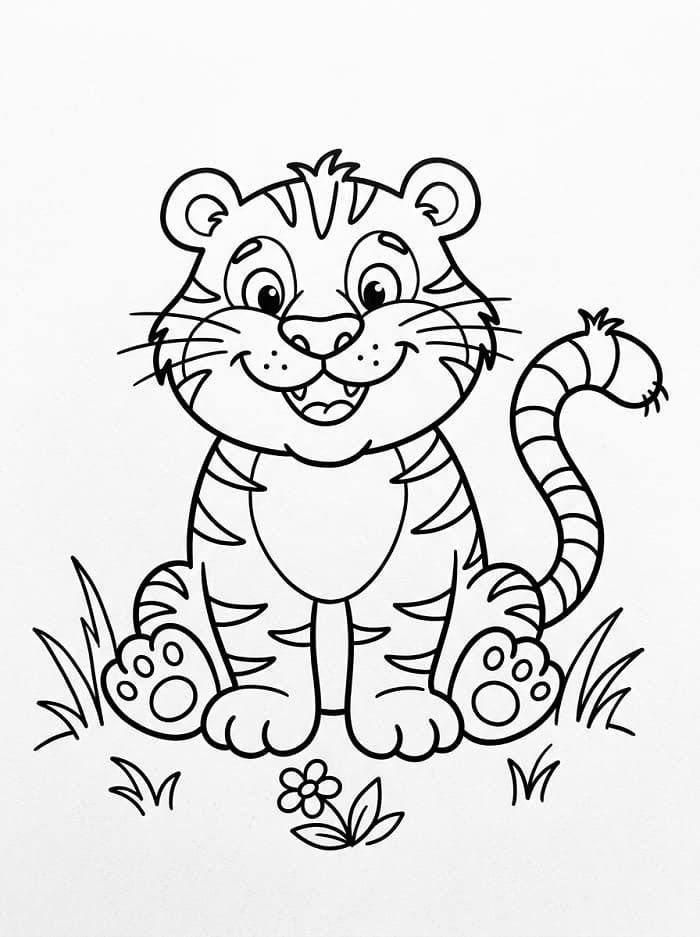 Süßer Tiger ausmalbilder