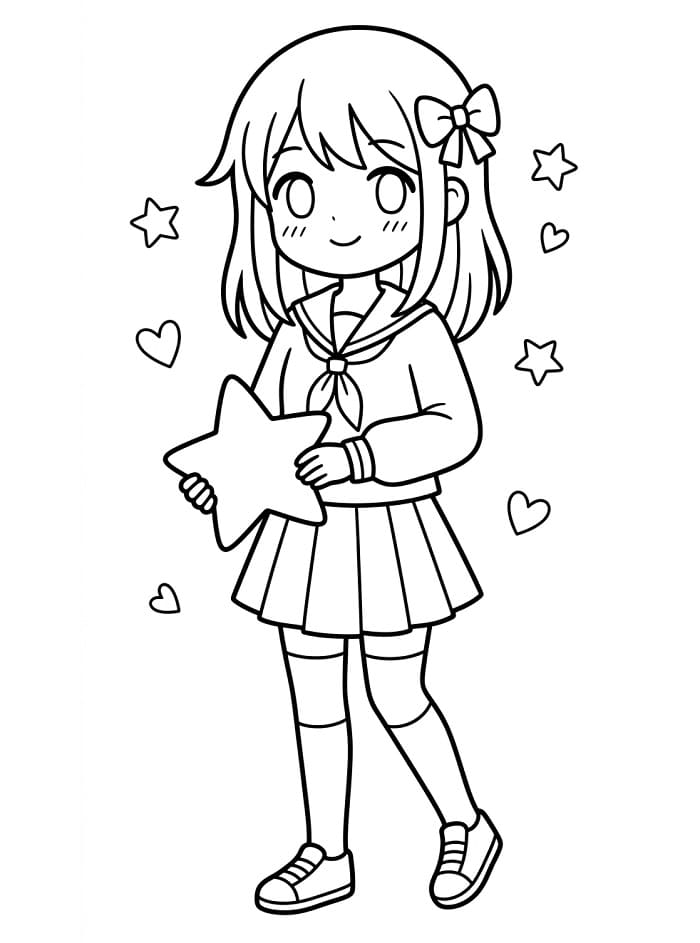 Anime-Mädchen ausmalbilder