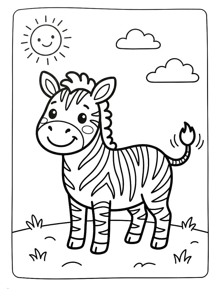 Süßes Zebra ausmalbilder