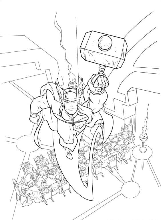 Thor für 6-jährige Kinder ausmalbilder