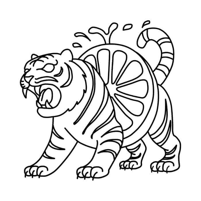 Tigroligre Frutonni Italian Brainrot ausmalbilder