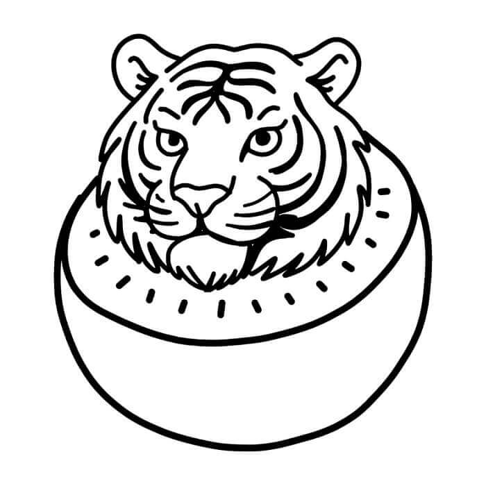 Tigrrullini Watermellini Italian Brainrot ausmalbilder