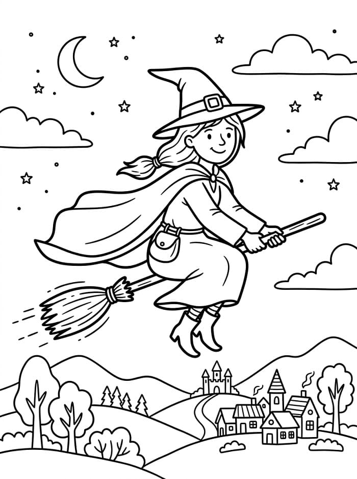 Tolle Hexe ausmalbilder