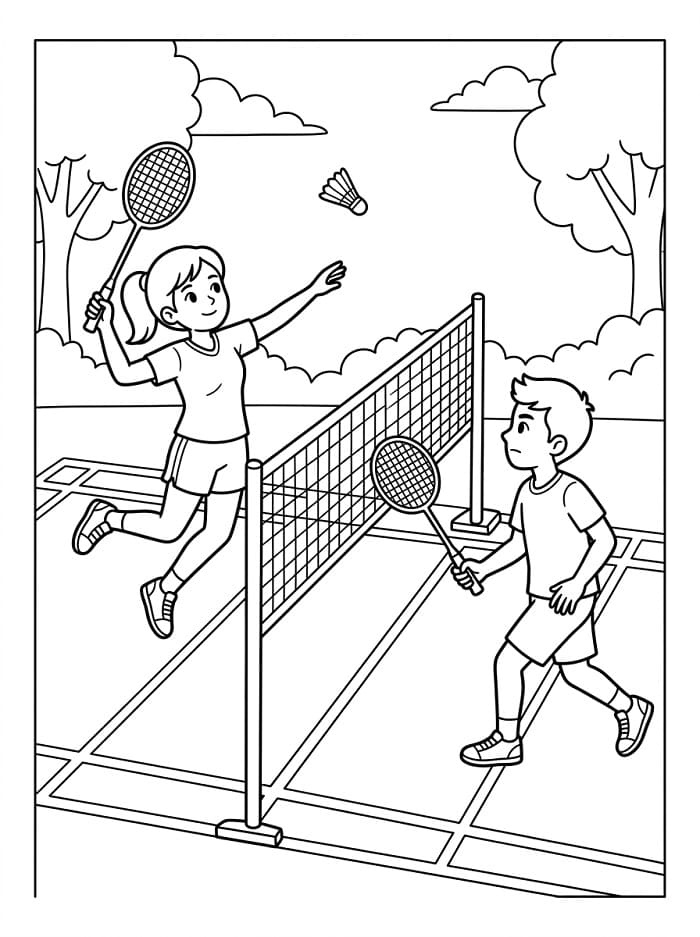 Tolles Badminton ausmalbilder