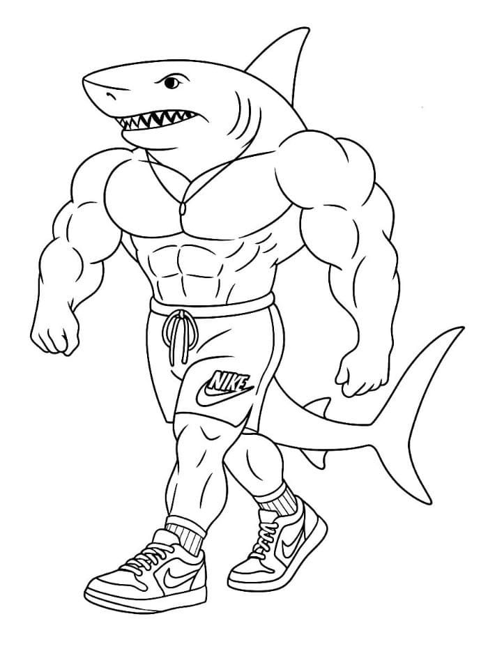 Tralalero Tralala Brainrot ausmalbilder