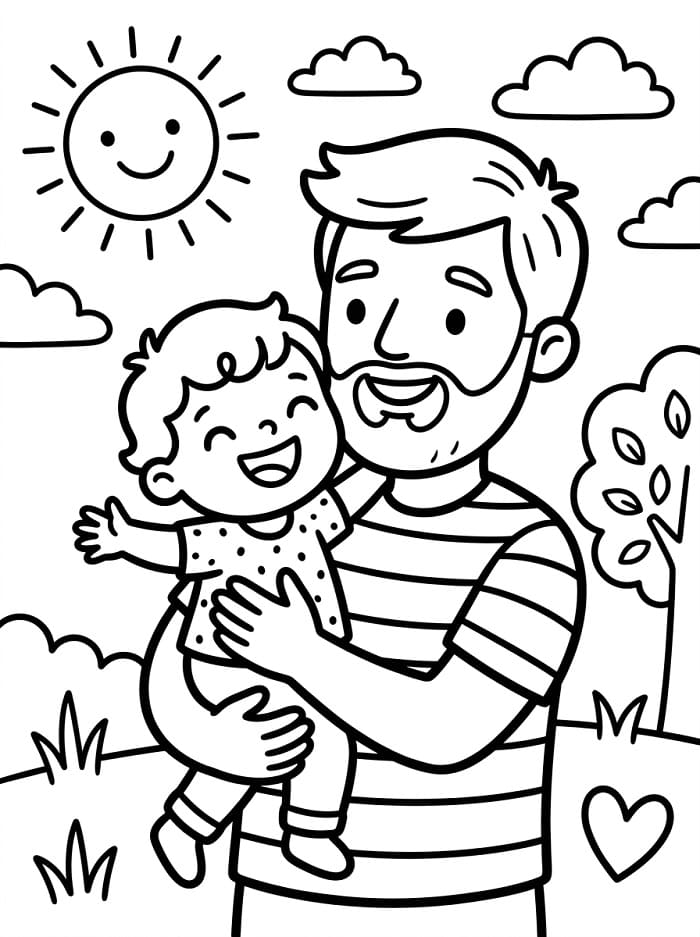 Vatertag Drucken ausmalbilder