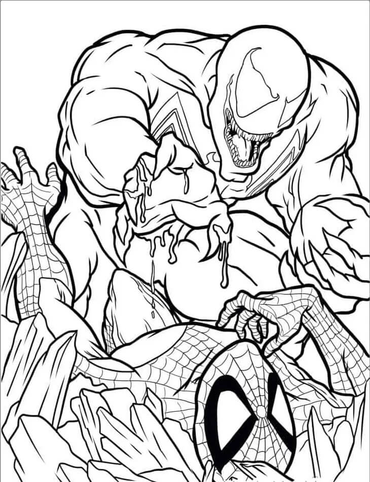 Venom vs Spiderman ausmalbilder