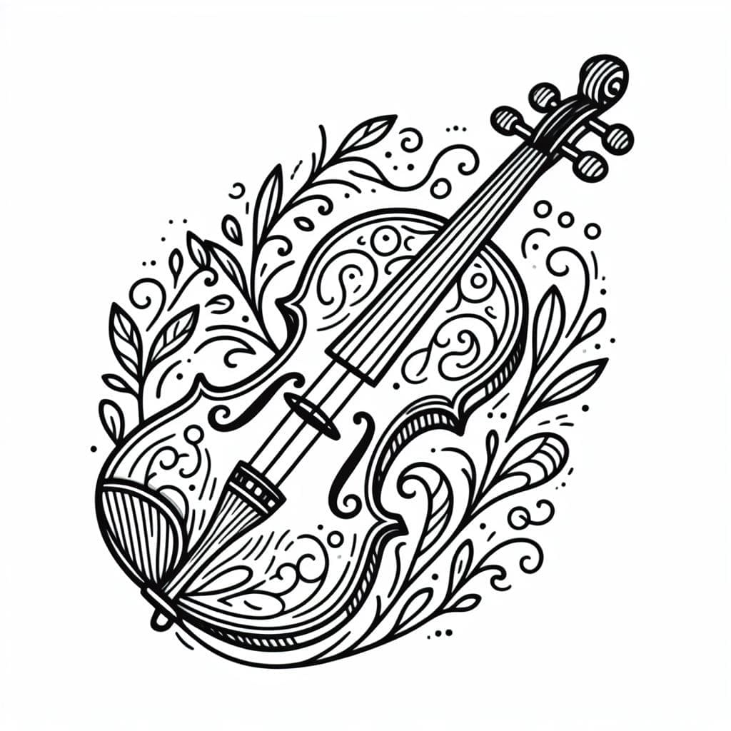 Violine gratis ausmalbilder