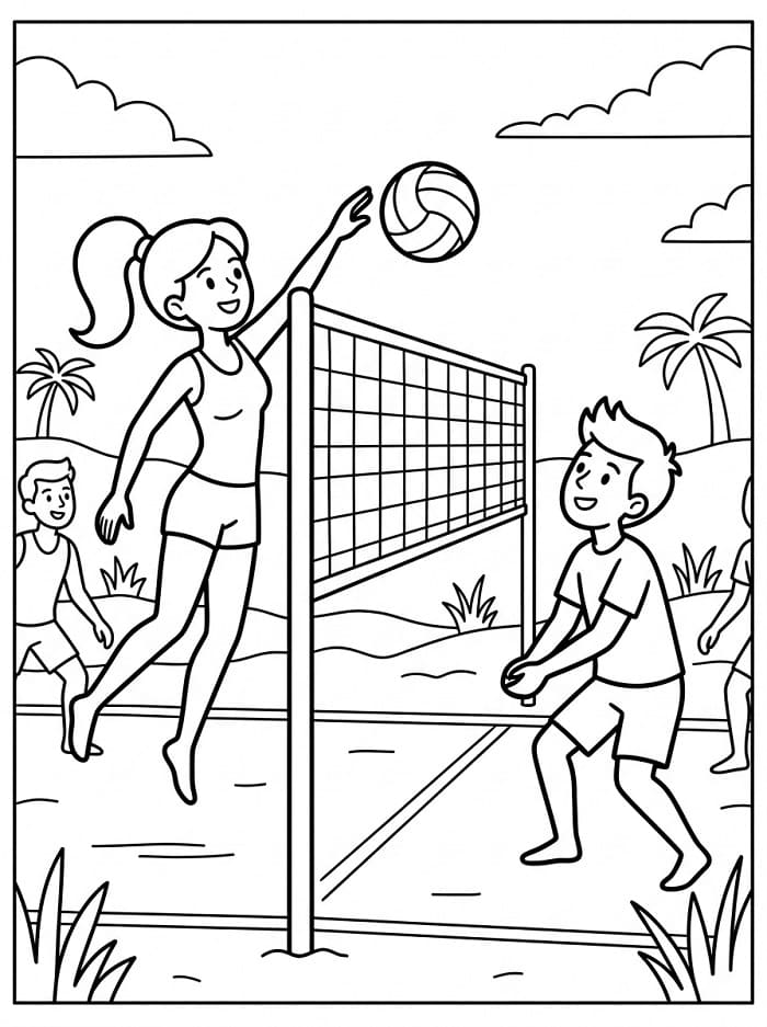 Volleyball Match ausmalbilder