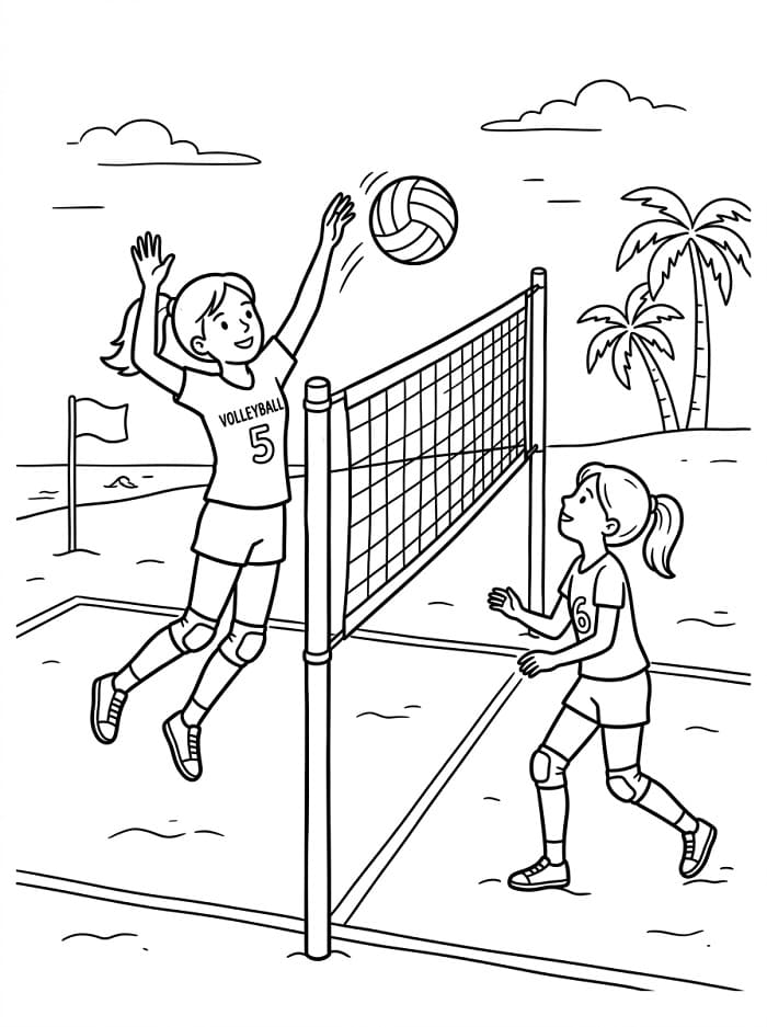 Volleyball Spielen ausmalbilder