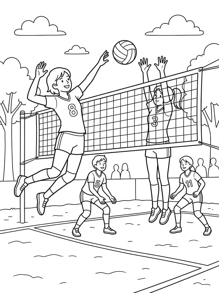 Volleyball Sport ausmalbilder