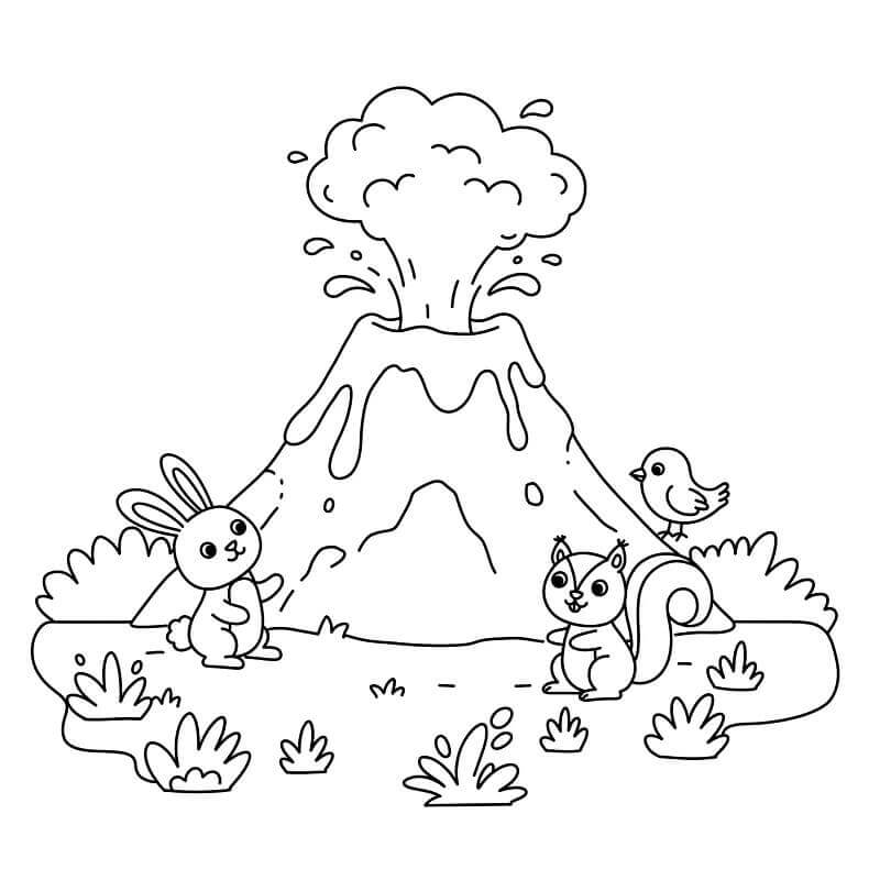 Vulkan druckbar für Kinder ausmalbilder