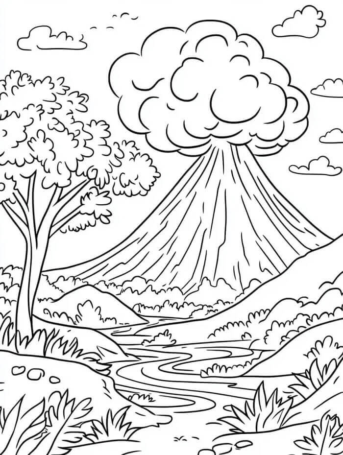 Vulkan für Kinder ausmalbilder