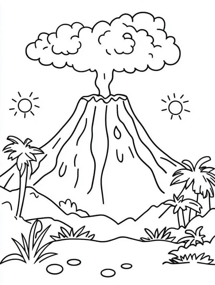 Vulkan gratis ausmalbilder