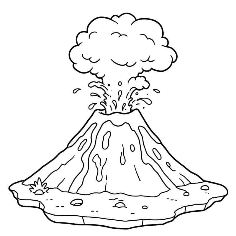 Vulkan kostenlos für Kinder ausmalbilder